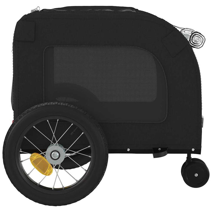 Pet Bike Trailer With Storage Black 124.5 X 63.5 X 53 Cm