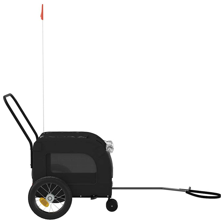 Pet Bike Trailer With Storage Black 124.5 X 63.5 X 53 Cm