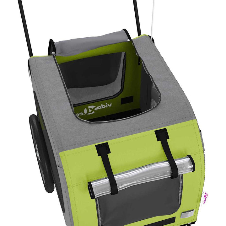 Pet Bike Trailer Green And Grey 124.5 X 63.5 X 53 Cm