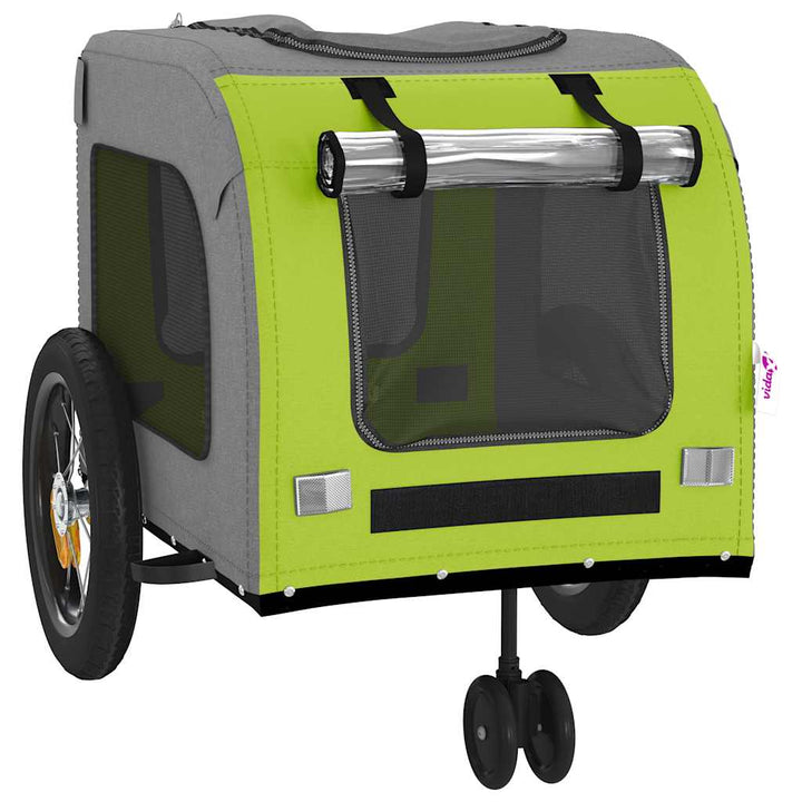 Pet Bike Trailer Green And Grey 124.5 X 63.5 X 53 Cm