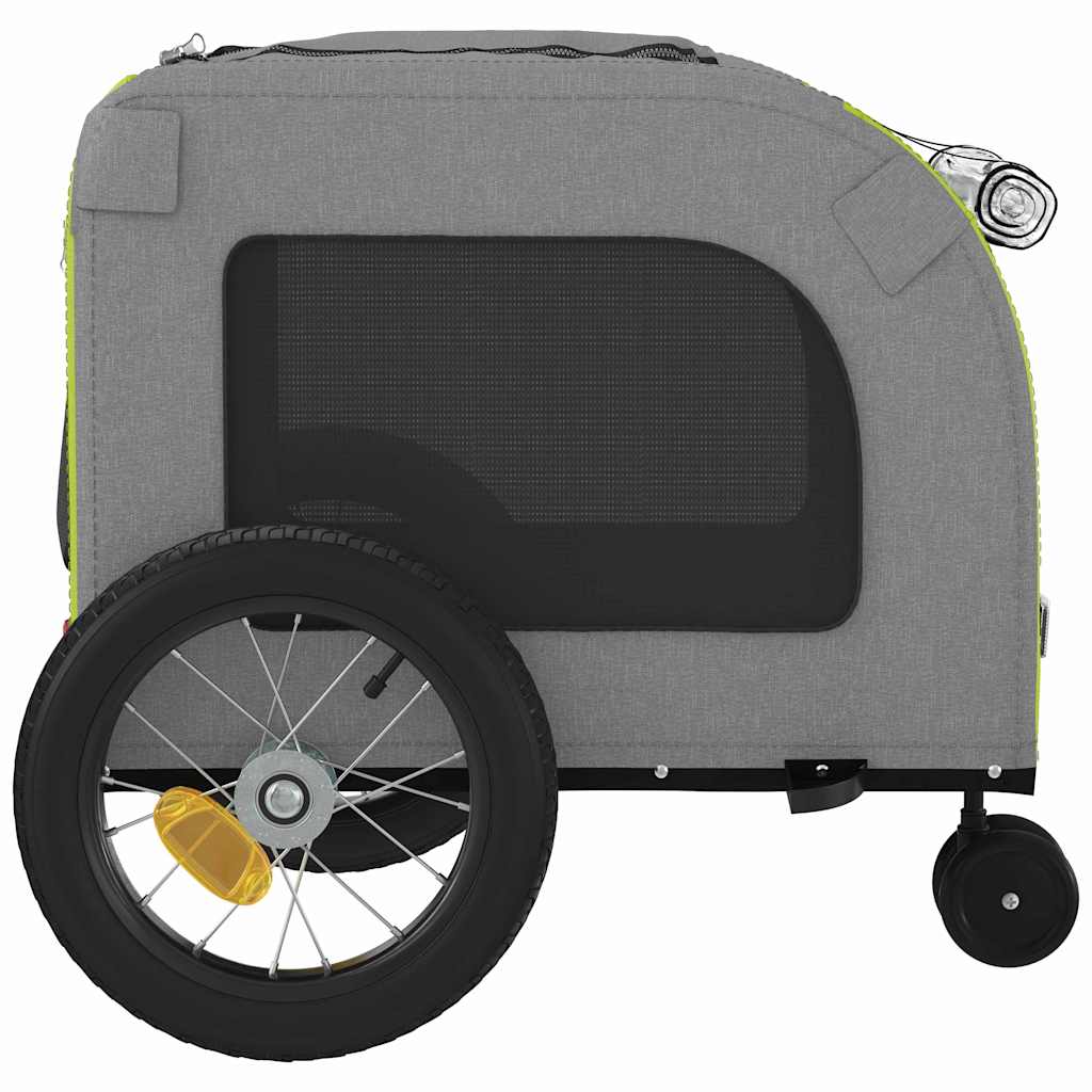 Pet Bike Trailer Green And Grey 124.5 X 63.5 X 53 Cm