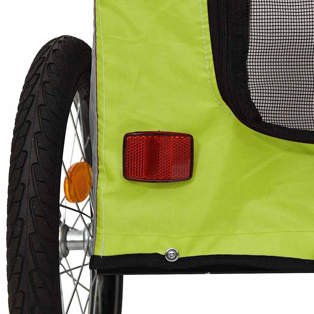 Pet Bike Trailer Green And Grey 124.5 X 63.5 X 53 Cm