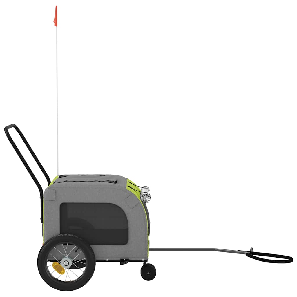 Pet Bike Trailer Green And Grey 124.5 X 63.5 X 53 Cm