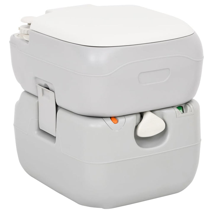 Portable Camping Toilet Grey And White 22+12 L Hdpe