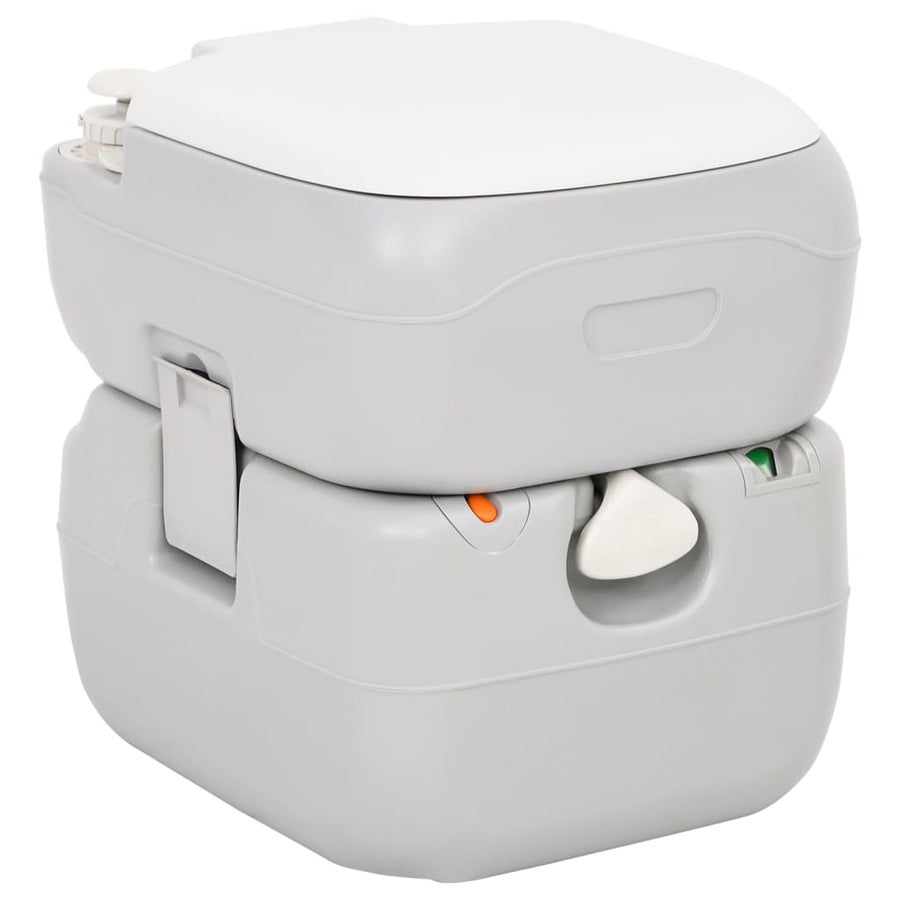Portable Camping Toilet Grey And White 22+12 L Hdpe