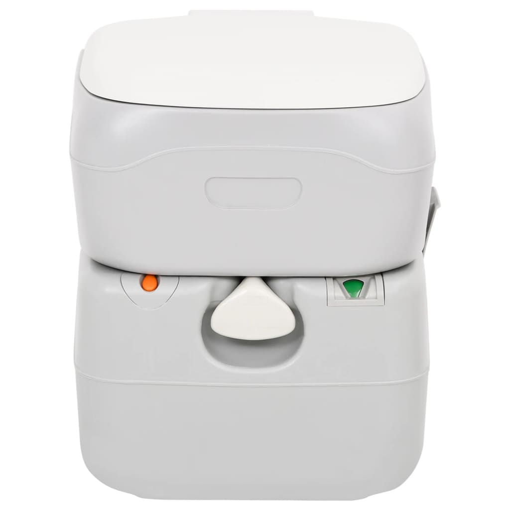 Portable Camping Toilet Grey And White 22+12 L Hdpe