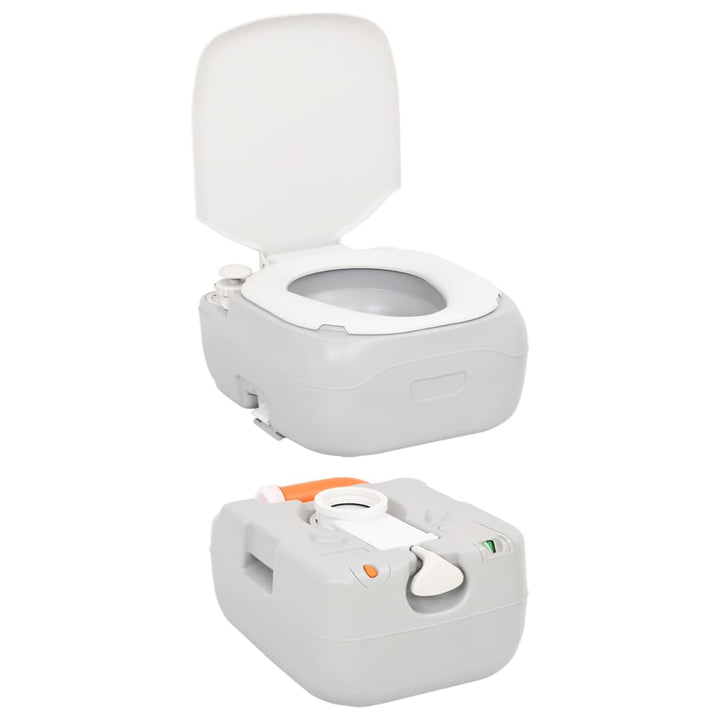 Portable Camping Toilet Grey And White 22+12 L Hdpe