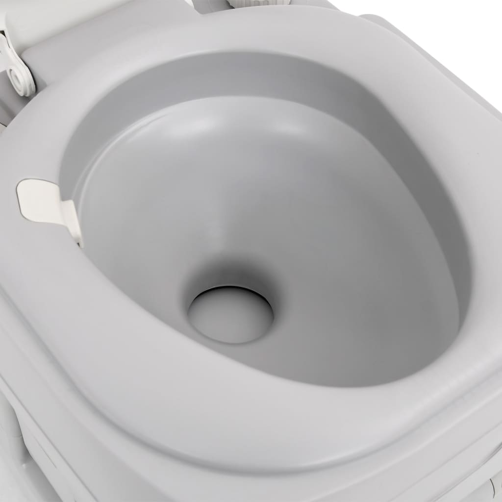 Portable Camping Toilet Grey And White 22+12 L Hdpe