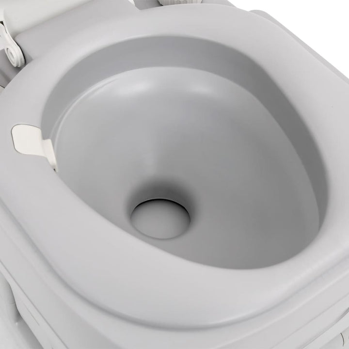 Portable Camping Toilet Grey And White 22+12 L Hdpe