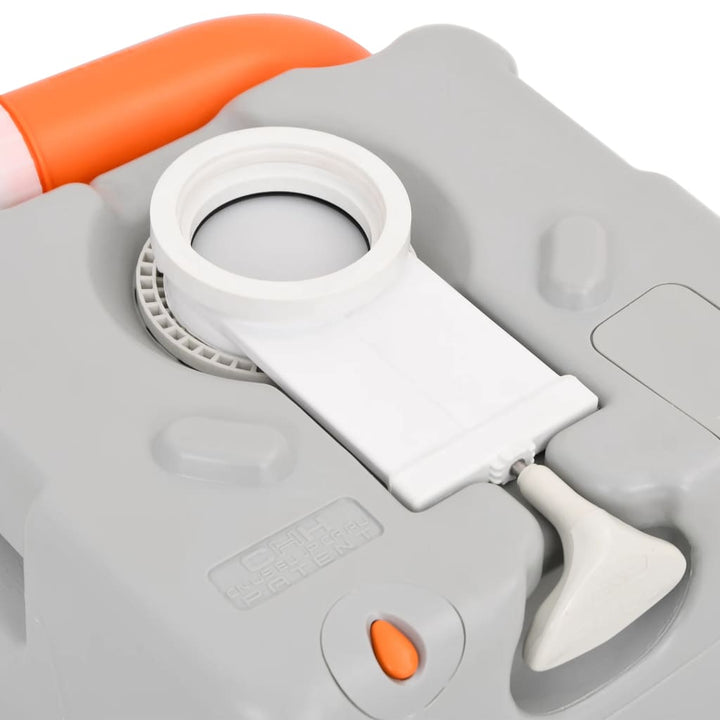 Portable Camping Toilet Grey And White 22+12 L Hdpe