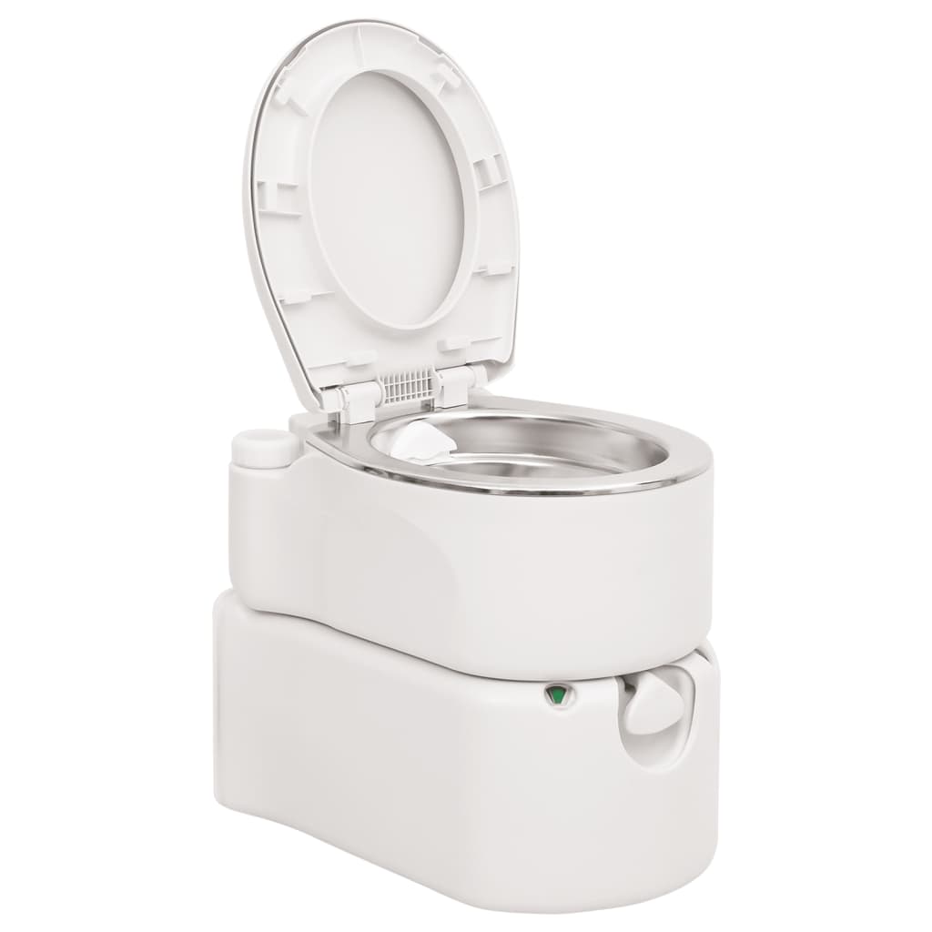 Integrated Camping Toilet White 24+17 L Hdpe&