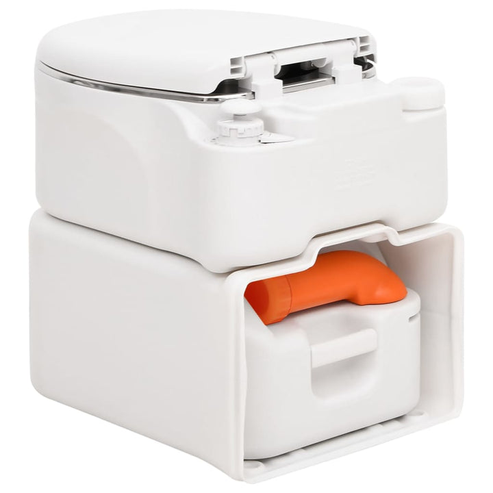 Integrated Camping Toilet White 24+17 L Hdpe&