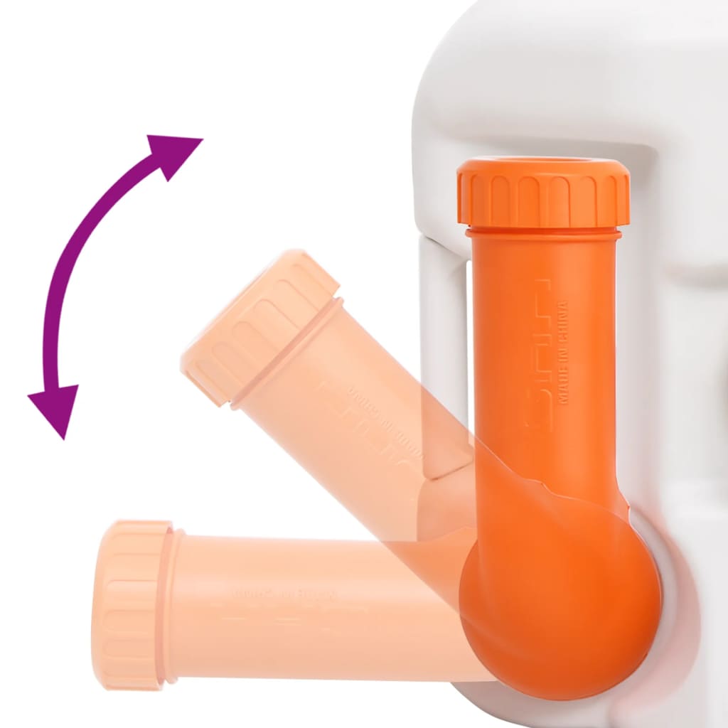Integrated Camping Toilet White 24+17 L Hdpe&