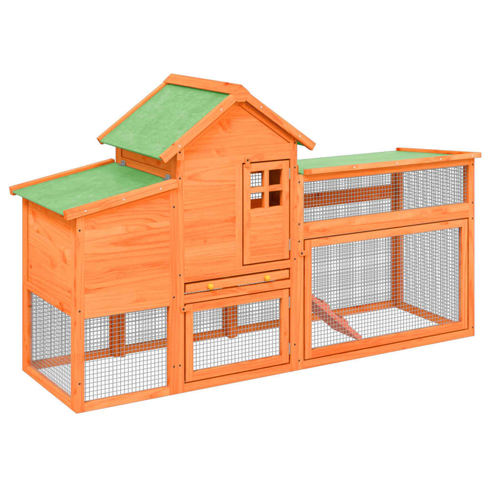 Chicken Coop 186.5X58.5X113 Cm Solid Wood Pine