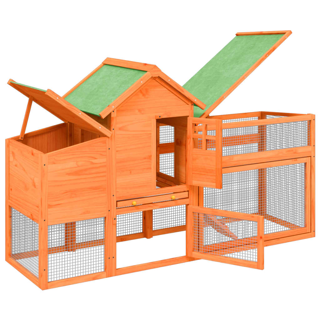 Chicken Coop 186.5X58.5X113 Cm Solid Wood Pine