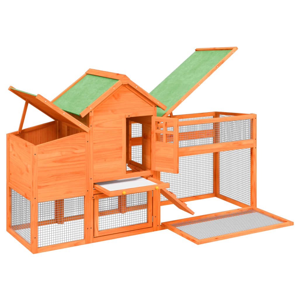 Chicken Coop 186.5X58.5X113 Cm Solid Wood Pine