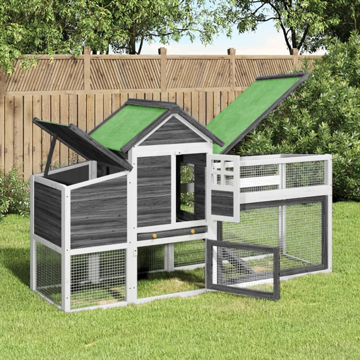 Chicken Coop 186.5X58.5X113 Cm Solid Wood Pine