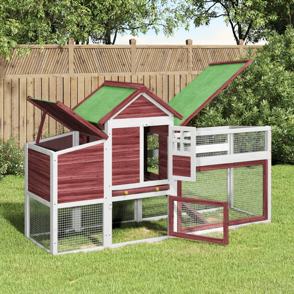 Chicken Coop 186.5X58.5X113 Cm Solid Wood Pine