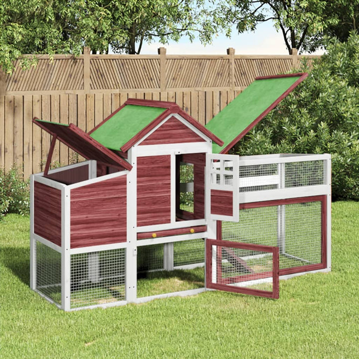 Chicken Coop 186.5X58.5X113 Cm Solid Wood Pine