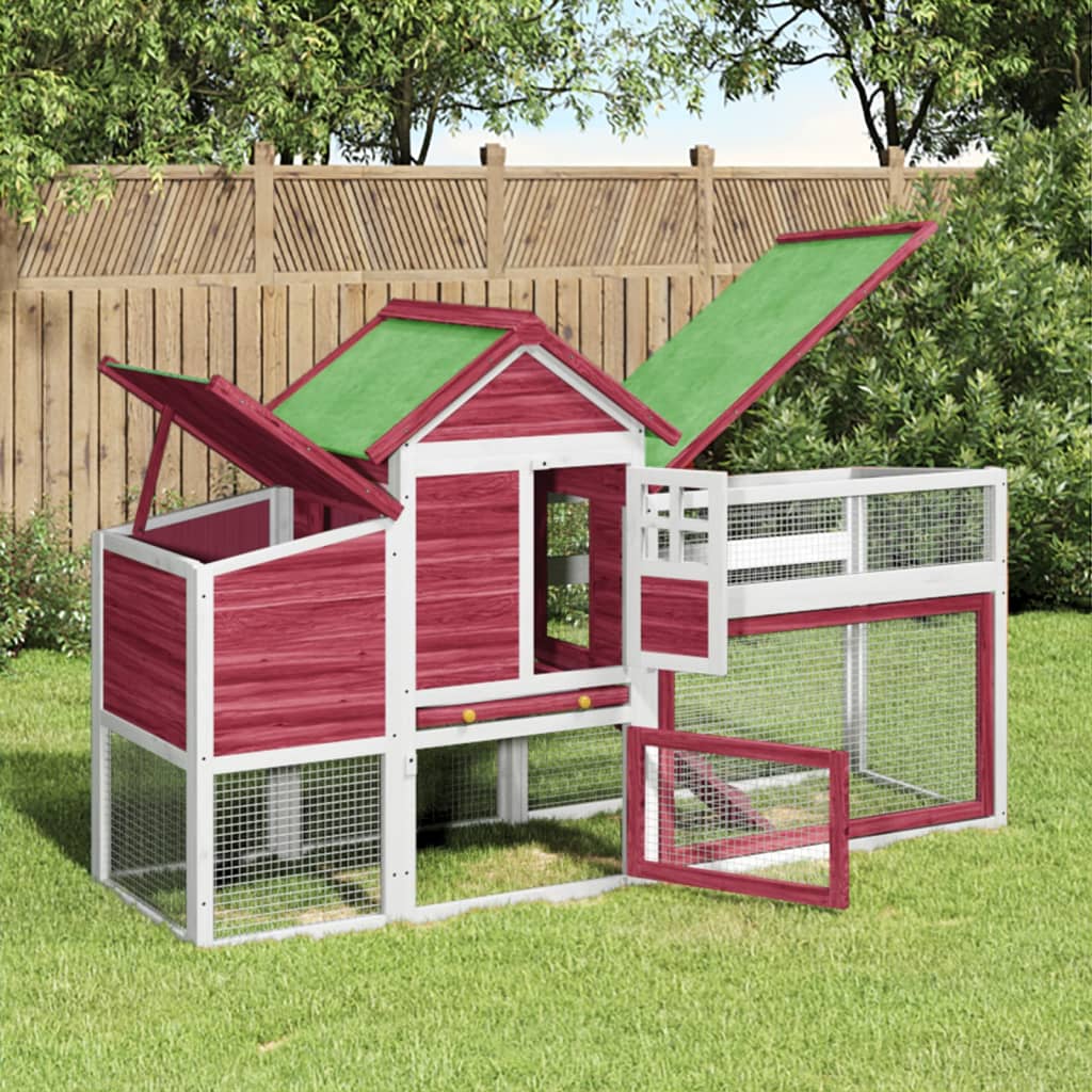 Chicken Coop 186.5X58.5X113 Cm Solid Wood Pine
