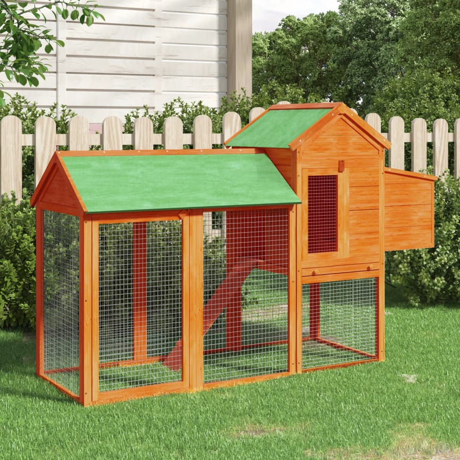 Chicken Coop 193X65X117 Cm Solid Wood Pine
