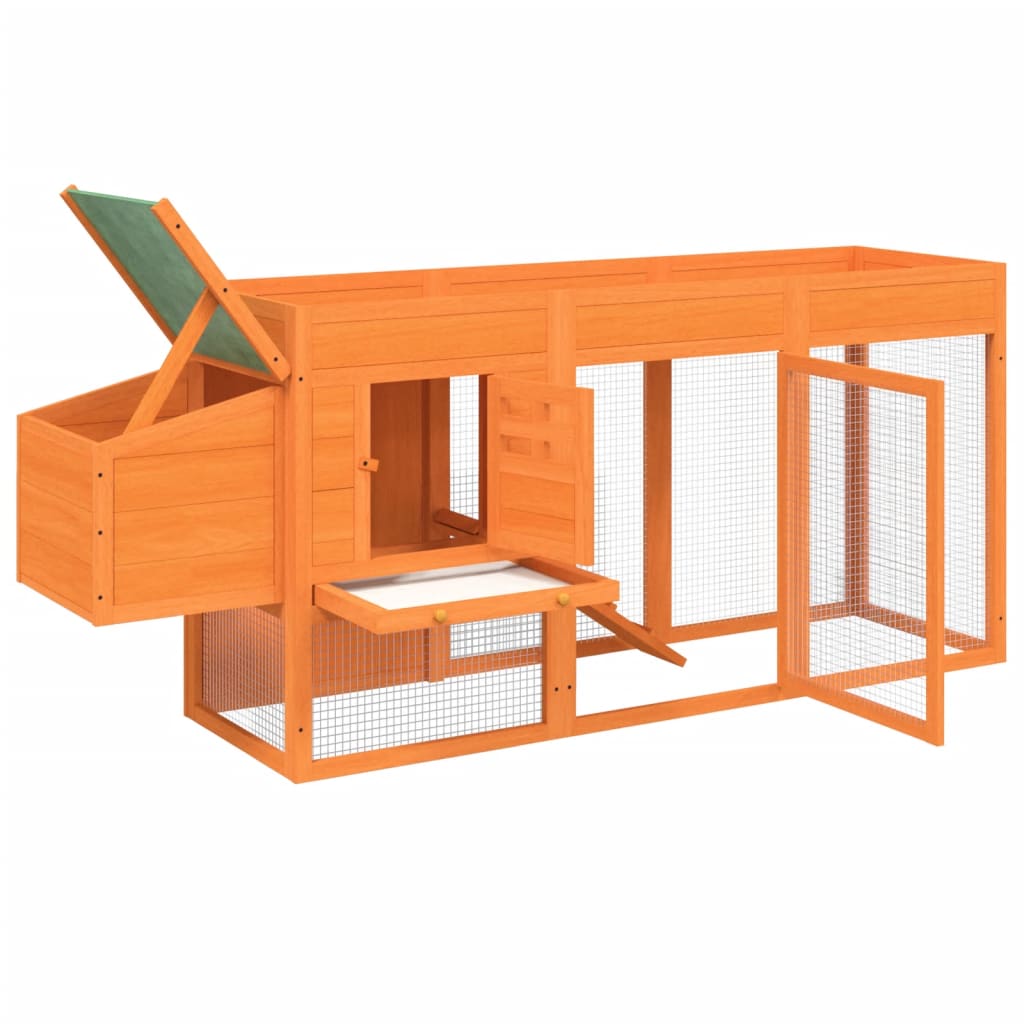 Chicken Coop 204X50X84 Cm Solid Wood Pine