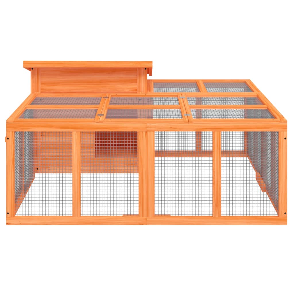 Rabbit Hutch 144X123X67.5 Cm Solid Wood Pine