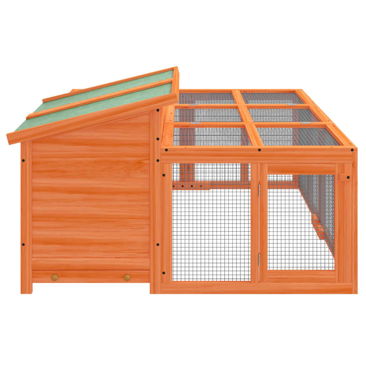 Rabbit Hutch 144X123X67.5 Cm Solid Wood Pine