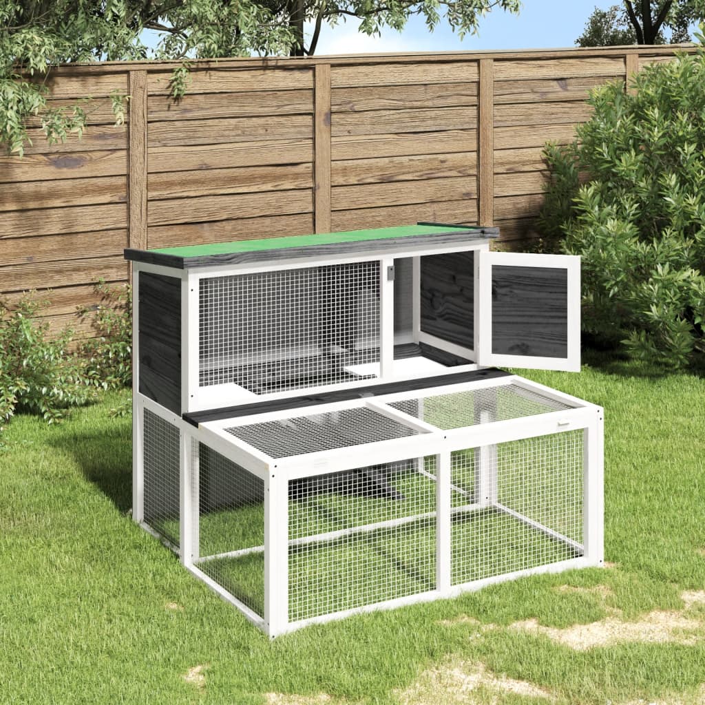 Rabbit Hutch 102X90X84.5 Cm Solid Wood Pine