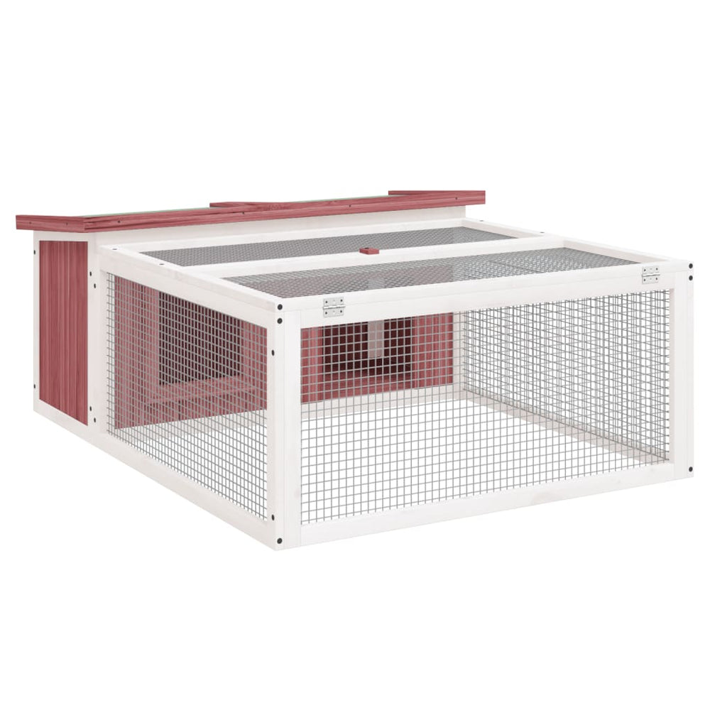 Rabbit Hutch 117.5X97X47.5 Cm Solid Wood Pine
