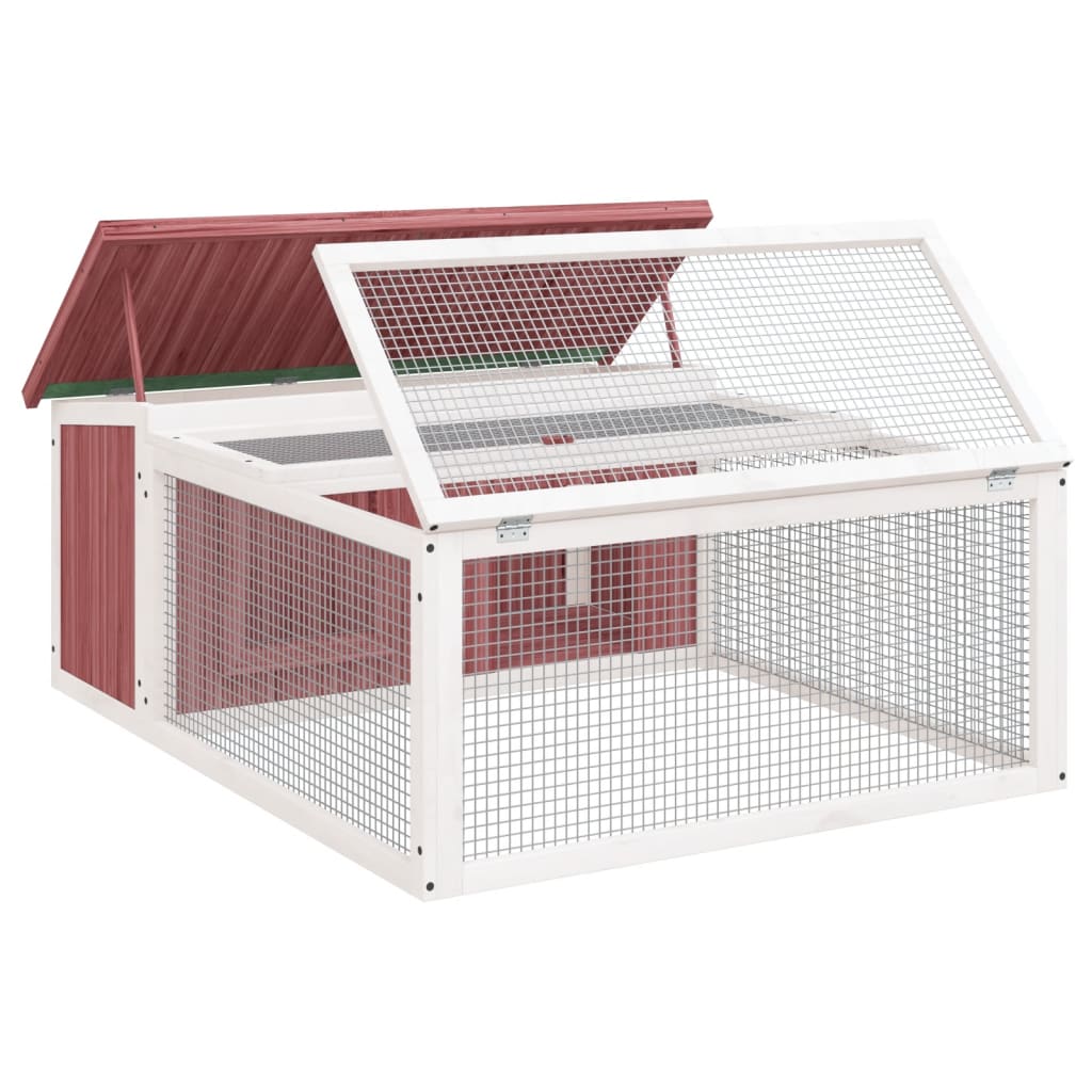 Rabbit Hutch 117.5X97X47.5 Cm Solid Wood Pine