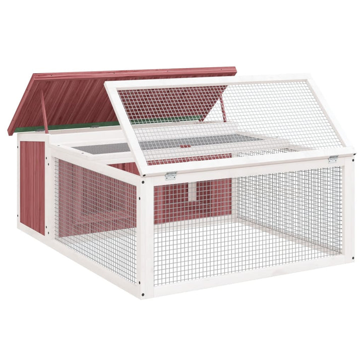 Rabbit Hutch 117.5X97X47.5 Cm Solid Wood Pine
