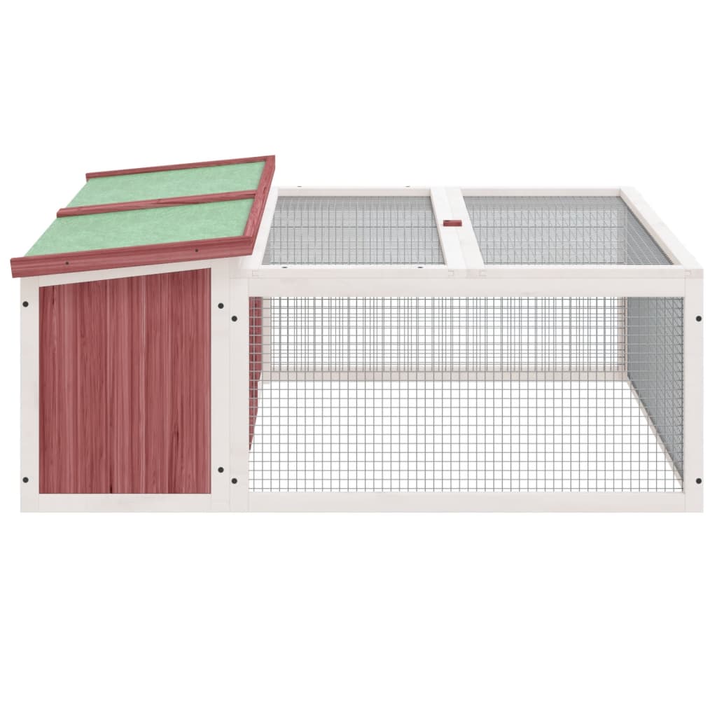 Rabbit Hutch 117.5X97X47.5 Cm Solid Wood Pine