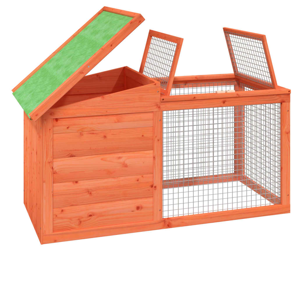 Rabbit Hutch 100.5X54X55 Cm Solid Wood Pine