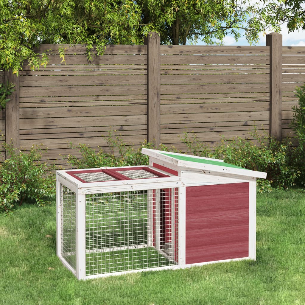 Rabbit Hutch 100.5X54X55 Cm Solid Wood Pine