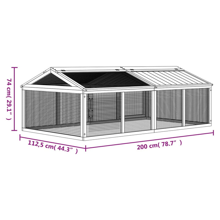 Run Box 200X112.5X74 Cm Solid Wood Pine