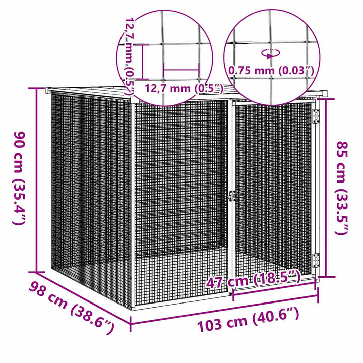 Chicken Cage With Roof Galvanised Steel