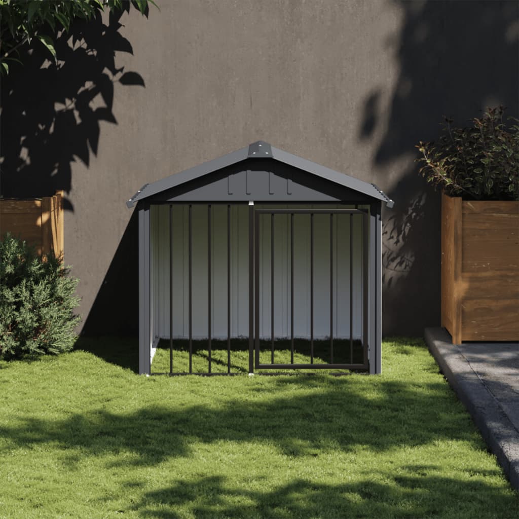 Dog House With Roof Black 117X103X102 Cm Galvanised Steel