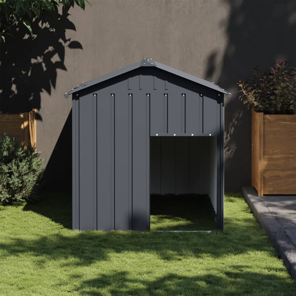 Dog House With Roof Anthracite 117X153X123 Cm Galvanised Steel