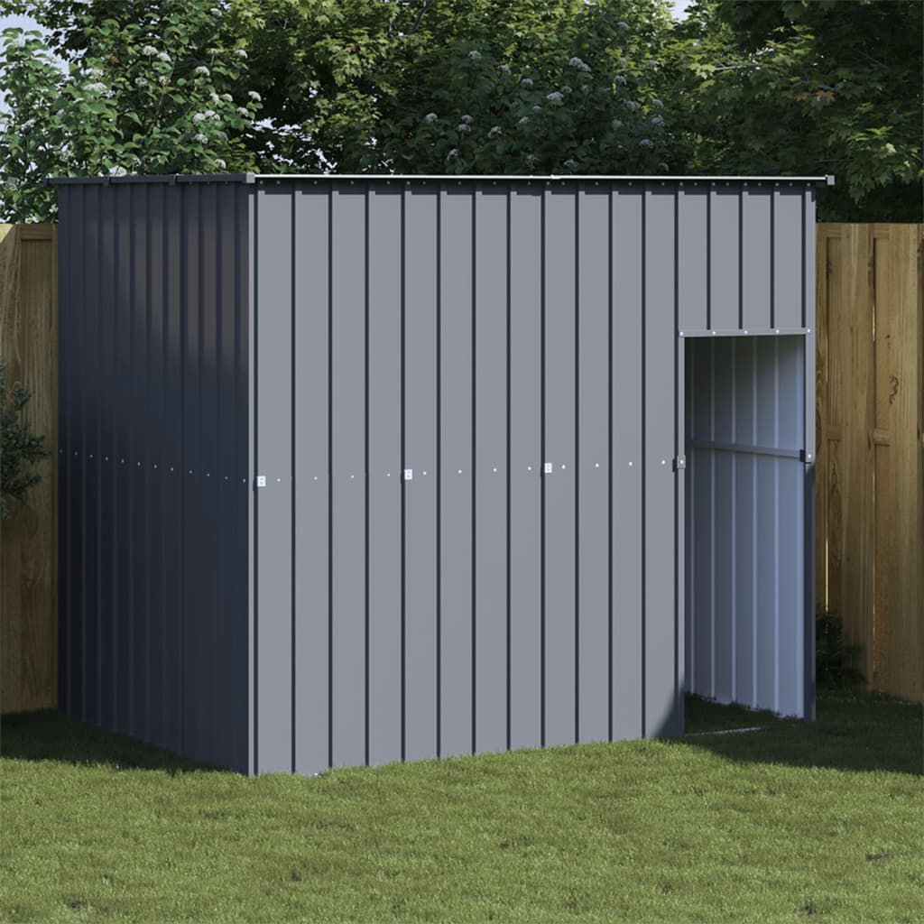 Dog House With Run Galvanised Steel