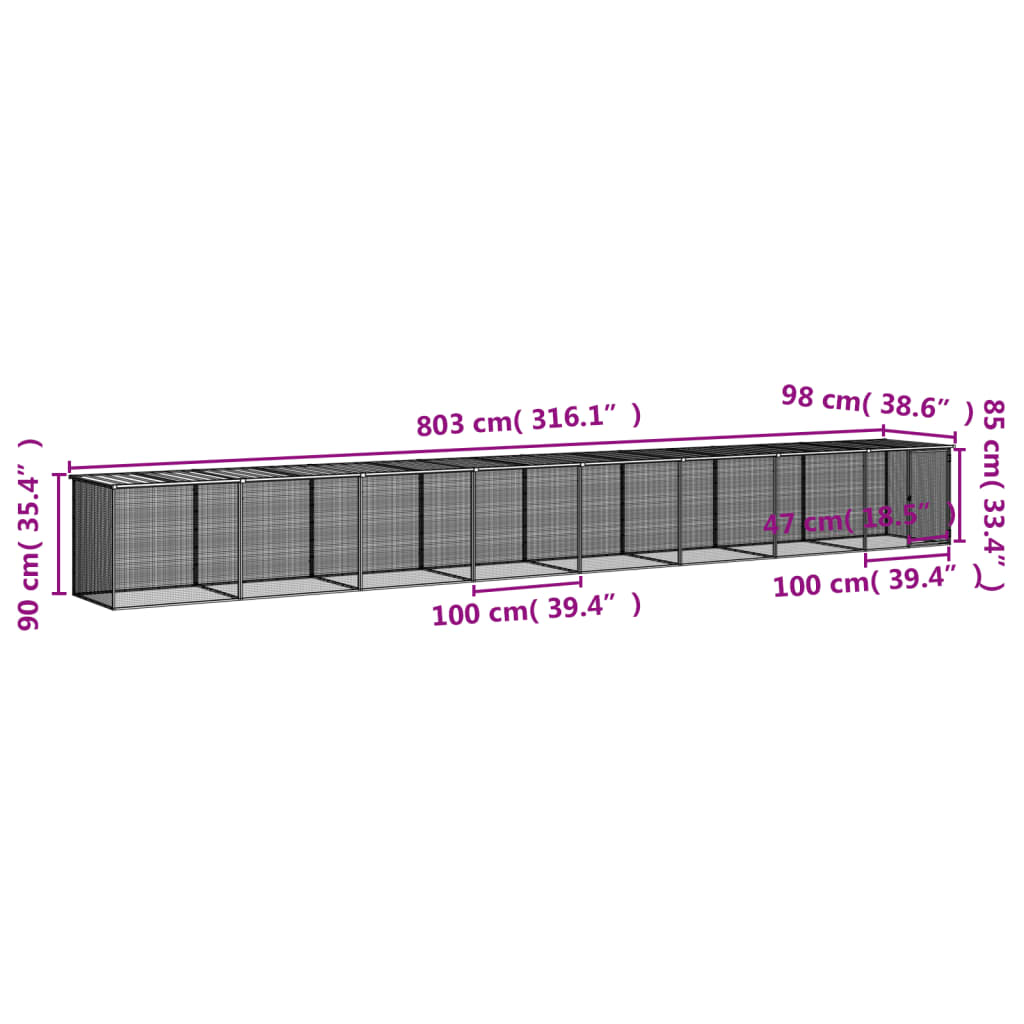 Chicken Cage With Roof Galvanised Steel
