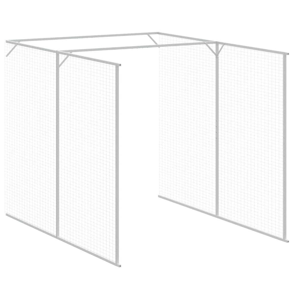 Dog House With Run Galvanised Steel