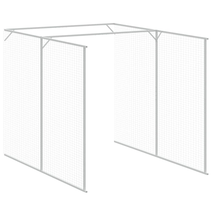 Dog House With Run Galvanised Steel