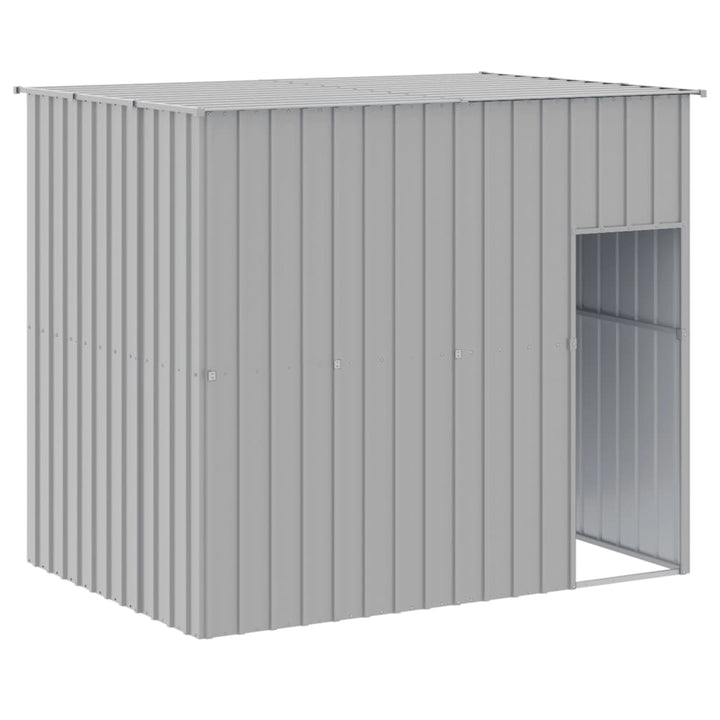 Dog House With Run Galvanised Steel