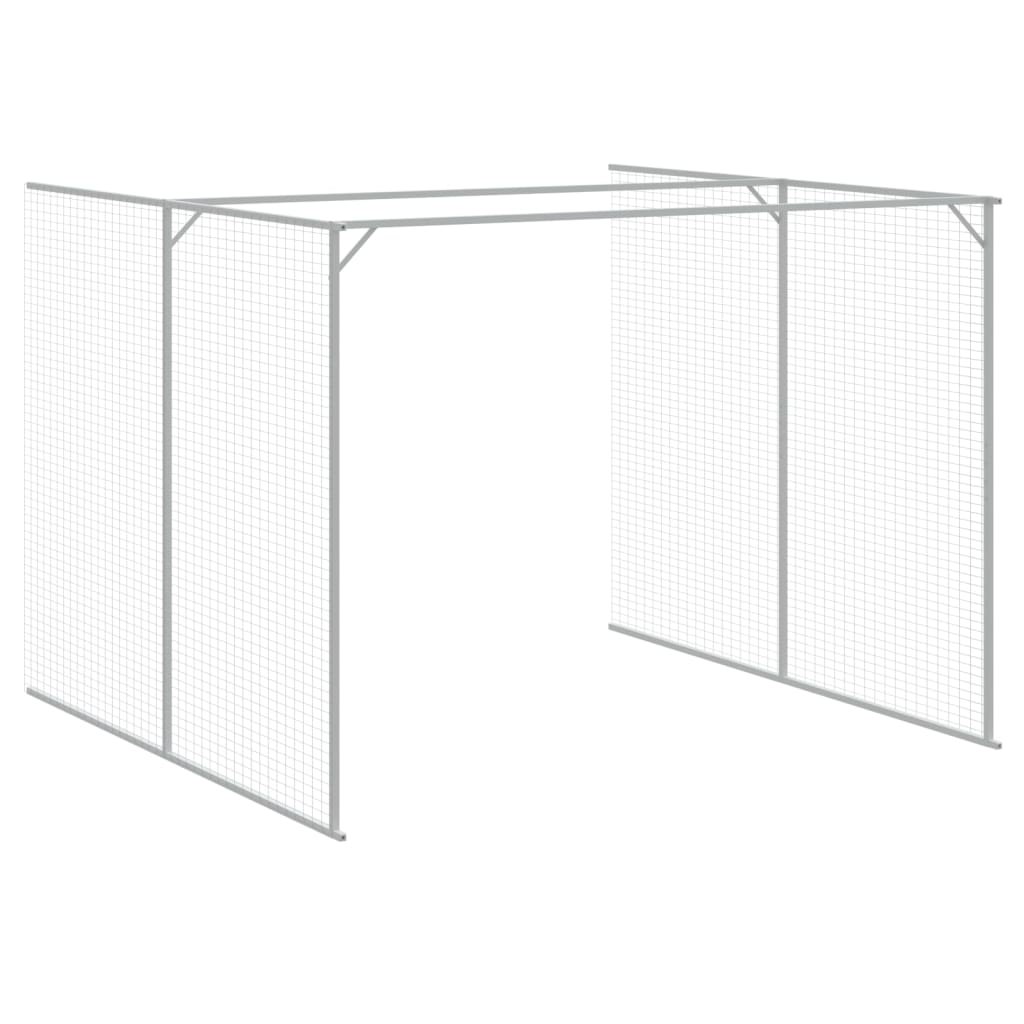 Dog House With Run Galvanised Steel