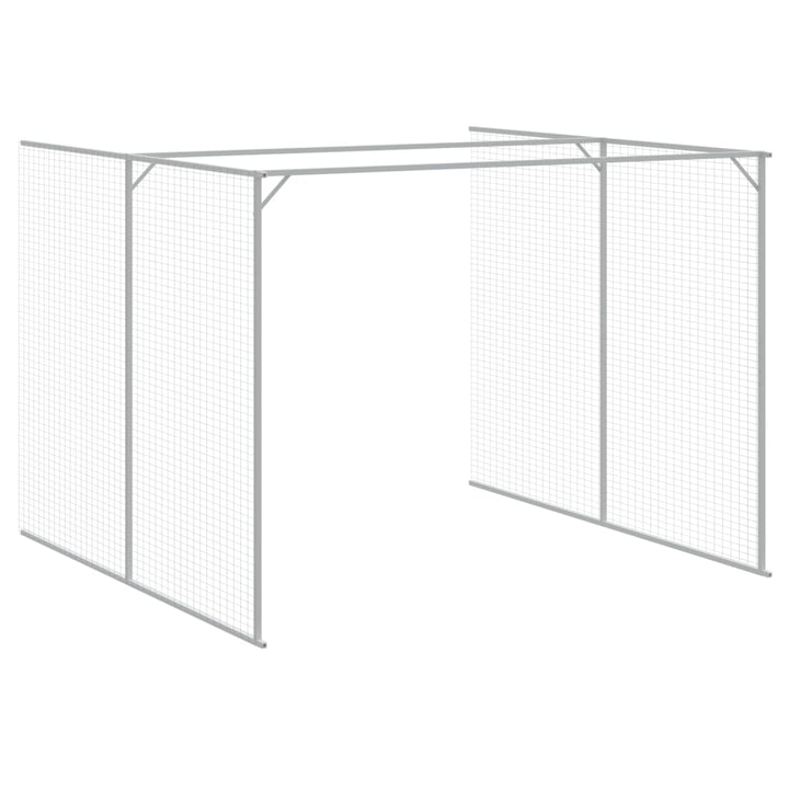 Dog House With Run Galvanised Steel