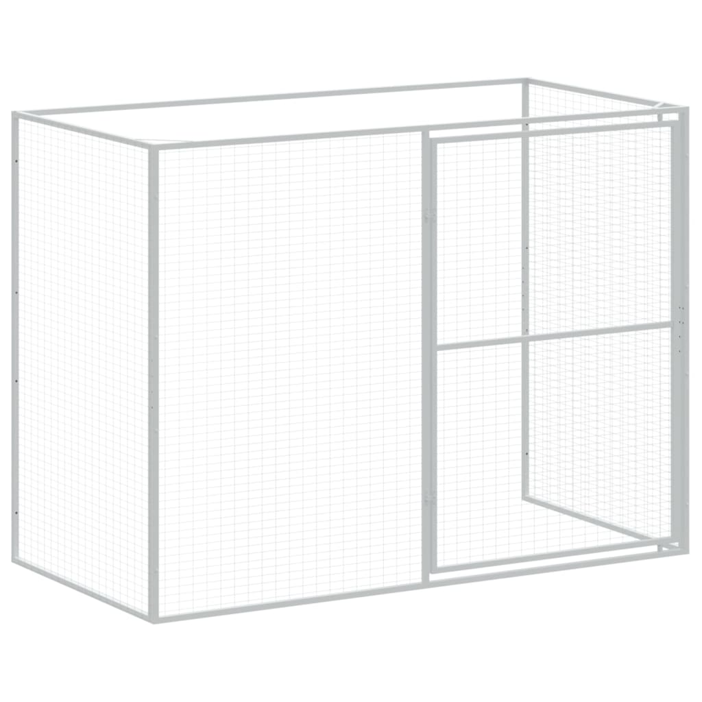 Dog House With Run Galvanised Steel