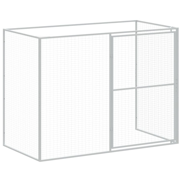 Dog House With Run Galvanised Steel