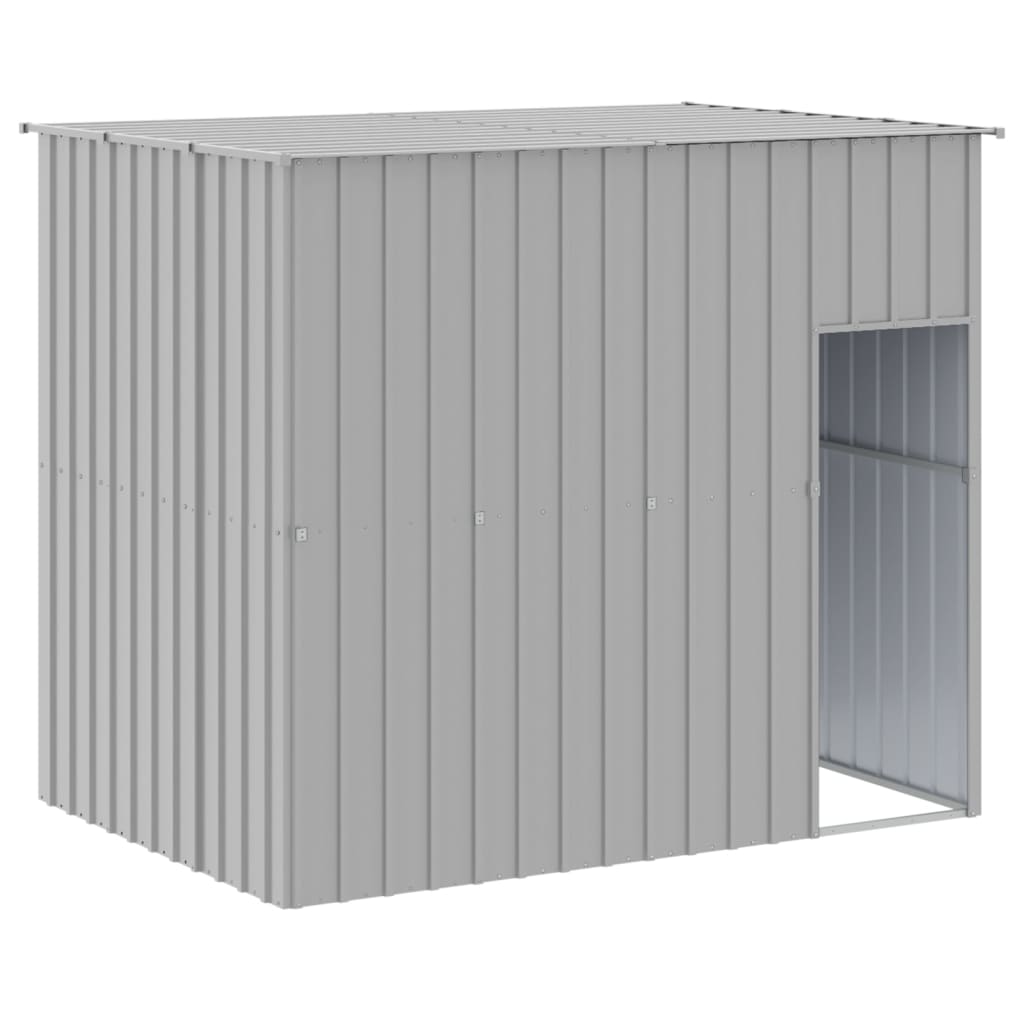 Dog House With Run Galvanised Steel