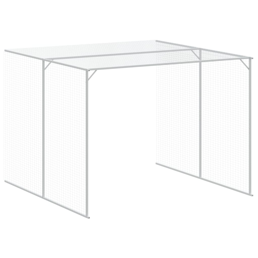 Dog House With Run Galvanised Steel